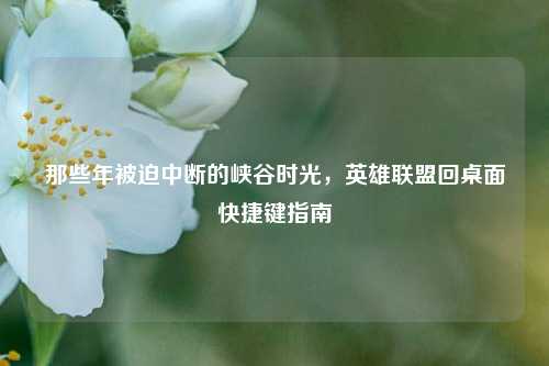 那些年被迫中断的峡谷时光，英雄联盟回桌面快捷键指南