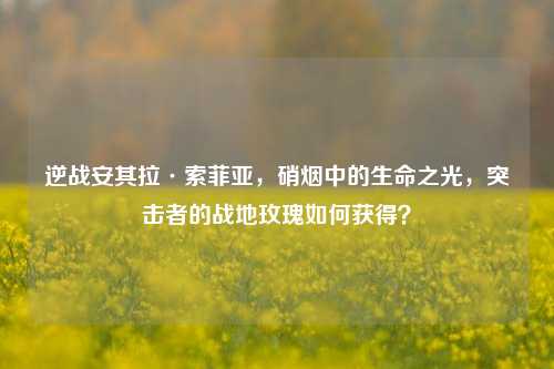 逆战安其拉·索菲亚，硝烟中的生命之光，突击者的战地玫瑰如何获得？