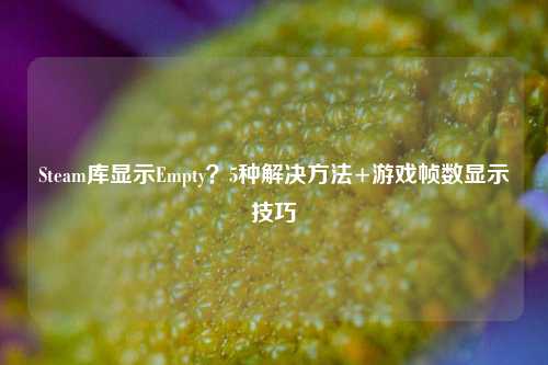 Steam库显示Empty？5种解决方法+游戏帧数显示技巧