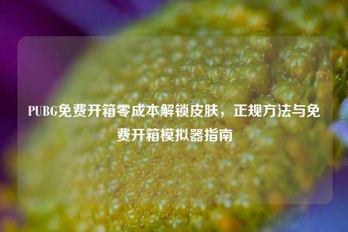 PUBG免费开箱零成本解锁皮肤，正规方法与免费开箱模拟器指南