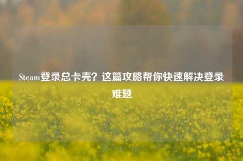 Steam登录总卡壳？这篇攻略帮你快速解决登录难题