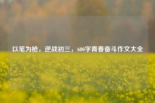 以笔为枪,逆战初三,600字青春奋斗作文大全