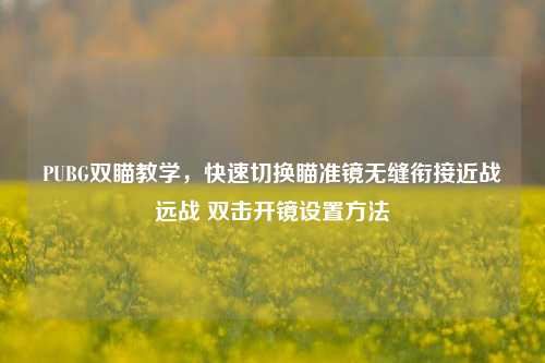 PUBG双瞄教学，快速切换瞄准镜无缝衔接近战远战 双击开镜设置方法