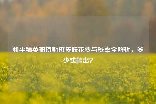 和平精英抽特斯拉皮肤花费与概率全解析，多少钱能出？