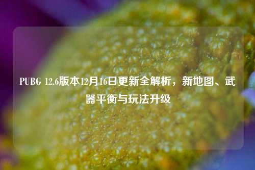 PUBG 12.6版本12月16日更新全解析，新地图、武器平衡与玩法升级