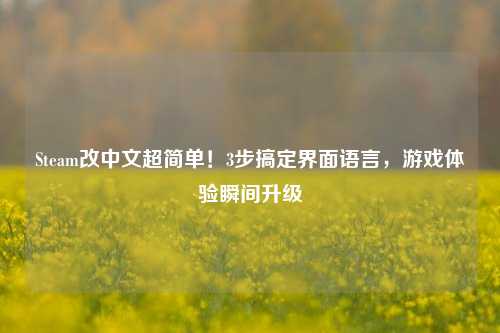 Steam改中文超简单！3步搞定界面语言，游戏体验瞬间升级