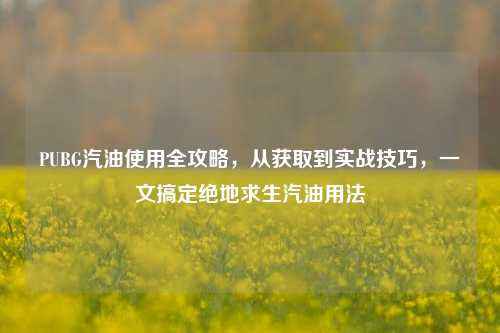 PUBG汽油使用全攻略,从获取到实战技巧,一文搞定绝地求生汽油用法