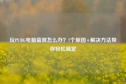 玩PUBG电脑蓝屏怎么办？7个原因+解决方法帮你轻松搞定