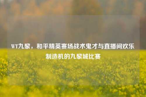 WT九黎，和平精英赛场战术鬼才与直播间欢乐制造机的九黎城比赛