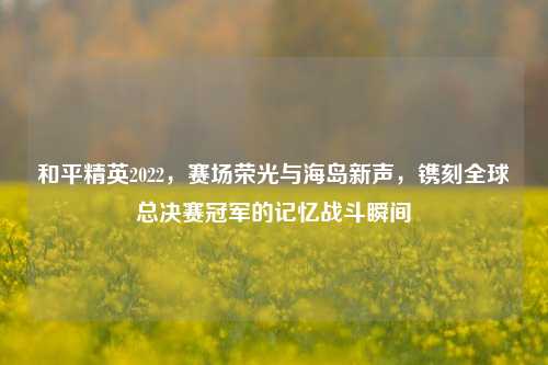 和平精英2022，赛场荣光与海岛新声，镌刻全球总决赛冠军的记忆战斗瞬间
