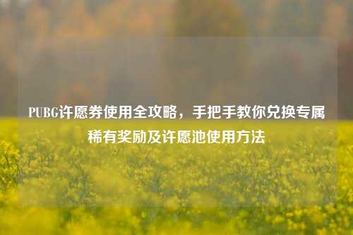 PUBG许愿券使用全攻略，手把手教你兑换专属稀有奖励及许愿池使用方法