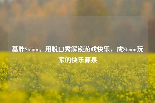 基胖Steam,用脱口秀解锁游戏快乐,成Steam玩家的快乐源泉