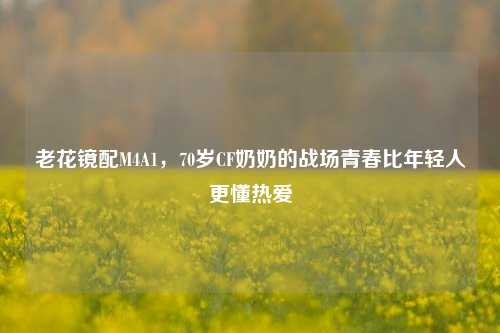 老花镜配M4A1，70岁CF奶奶的战场青春比年轻人更懂热爱