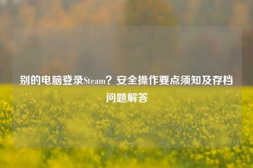 别的电脑登录Steam？安全操作要点须知及存档问题解答