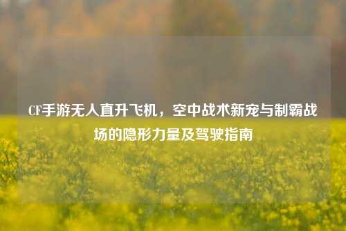 CF手游无人直升飞机，空中战术新宠与制霸战场的隐形力量及驾驶指南