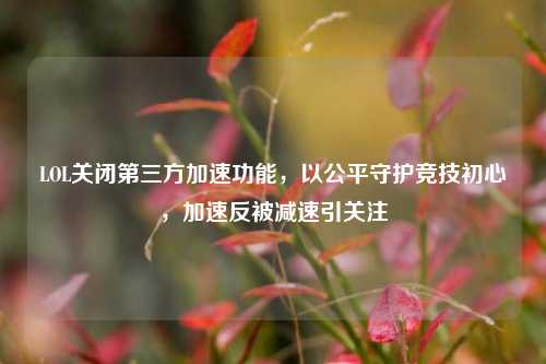 LOL关闭第三方加速功能，以公平守护竞技初心，加速反被减速引关注