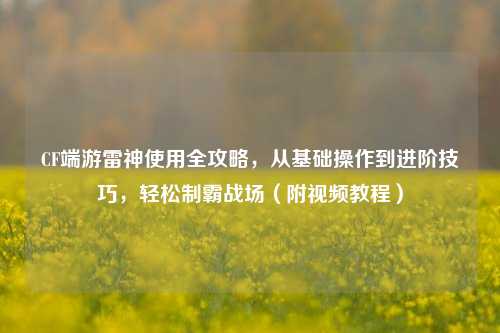 CF端游雷神使用全攻略，从基础操作到进阶技巧，轻松制霸战场（附视频教程）