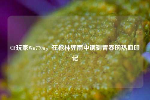 CF玩家Wu770n，在枪林弹雨中镌刻青春的热血印记