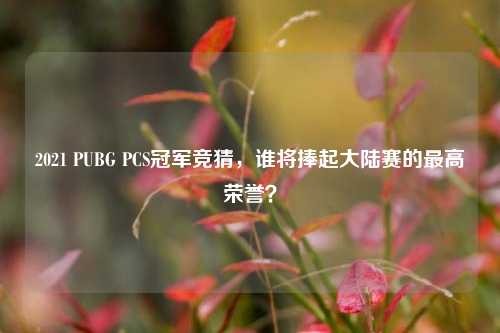 2021 PUBG PCS冠军竞猜，谁将捧起大陆赛的最高荣誉？