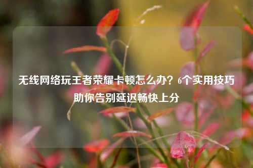 无线网络玩王者荣耀卡顿怎么办？6个实用技巧助你告别延迟畅快上分