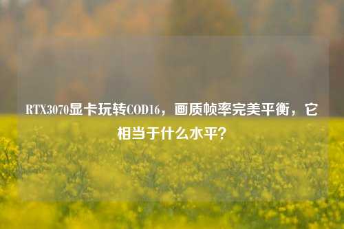 RTX3070显卡玩转COD16，画质帧率完美平衡，它相当于什么水平？