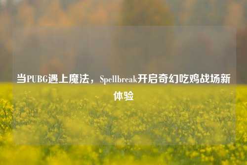 当PUBG遇上魔法，Spellbreak开启奇幻吃鸡战场新体验
