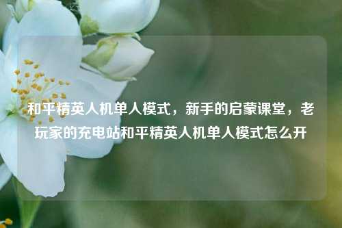 和平精英人机单人模式，新手的启蒙课堂，老玩家的充电站和平精英人机单人模式怎么开
