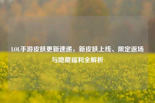 LOL手游皮肤更新速递，新皮肤上线、限定返场与隐藏福利全解析