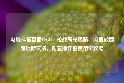 电脑抖音直播CSGO，枪战高光吸睛、流量破圈解锁新玩法，附直播伴侣使用全攻略