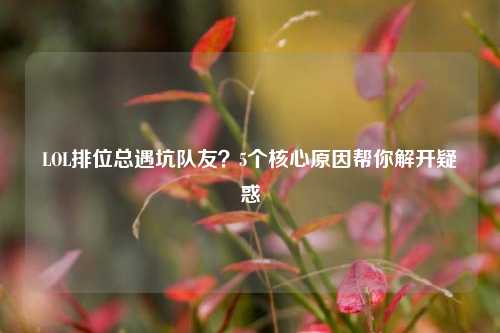 LOL排位总遇坑队友？5个核心原因帮你解开疑惑
