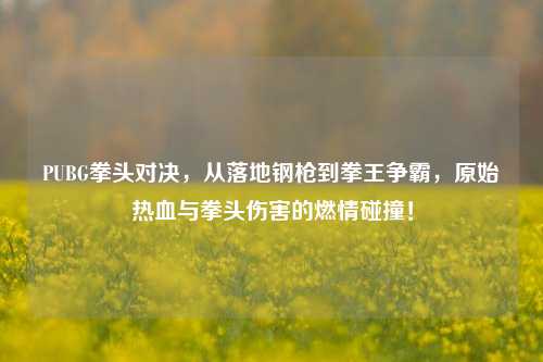PUBG拳头对决，从落地钢枪到拳王争霸，原始热血与拳头伤害的燃情碰撞！