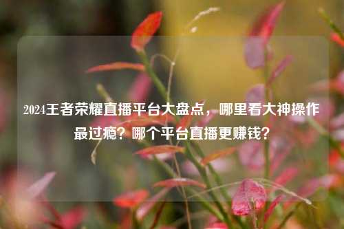 2024王者荣耀直播平台大盘点，哪里看大神操作最过瘾？哪个平台直播更赚钱？