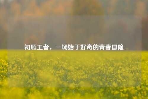 初顾王者，一场始于好奇的青春冒险