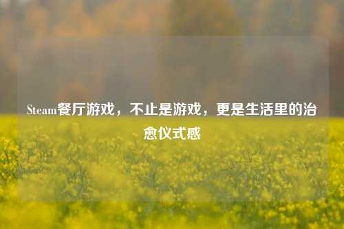 Steam餐厅游戏，不止是游戏，更是生活里的治愈仪式感