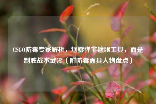 CSGO防毒专家解析，烟雾弹非遮眼工具，而是制胜战术武器（附防毒面具人物盘点）