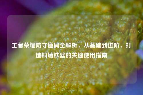 王者荣耀防守道具全解析，从基础到进阶，打造铜墙铁壁的关键使用指南