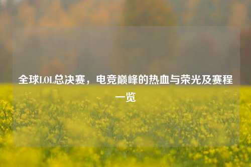 全球LOL总决赛，电竞巅峰的热血与荣光及赛程一览