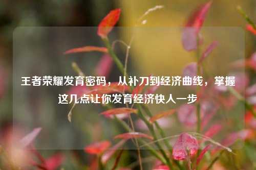 王者荣耀发育密码，从补刀到经济曲线，掌握这几点让你发育经济快人一步