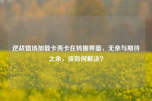 逆战猎场加载卡壳卡在转圈界面，无奈与期待之余，该如何解决？