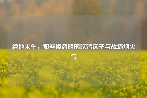 绝地求生，那些被忽略的吃鸡沫子与战场烟火气