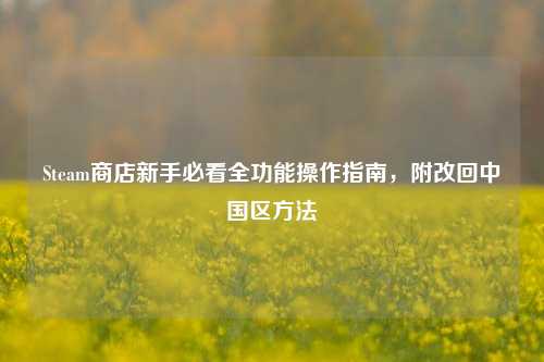 Steam商店新手必看全功能操作指南，附改回中国区方法