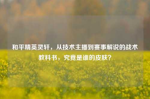和平精英灵轩，从技术主播到赛事解说的战术教科书，究竟是谁的皮肤？