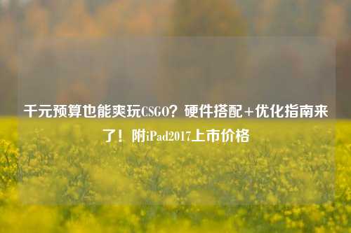 千元预算也能爽玩CSGO？硬件搭配+优化指南来了！附iPad2017上市价格
