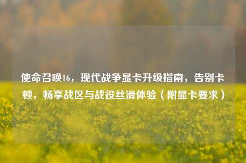 使命召唤16，现代战争显卡升级指南，告别卡顿，畅享战区与战役丝滑体验（附显卡要求）