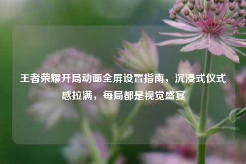 王者荣耀开局动画全屏设置指南，沉浸式仪式感拉满，每局都是视觉盛宴