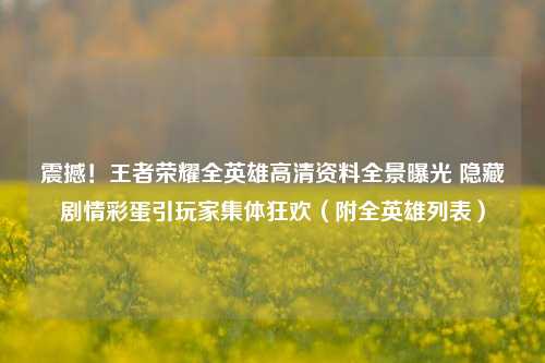 震撼！王者荣耀全英雄高清资料全景曝光 隐藏剧情彩蛋引玩家集体狂欢（附全英雄列表）