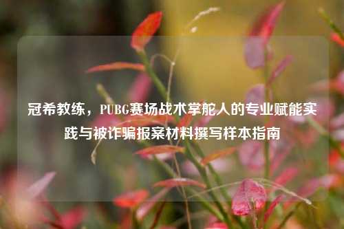 冠希教练，PUBG赛场战术掌舵人的专业赋能实践与被诈骗报案材料撰写样本指南
