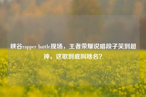 峡谷rapper battle现场，王者荣耀说唱段子笑到超神，这歌到底叫啥名？