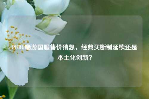 PUBG端游国服售价猜想，经典买断制延续还是本土化创新？