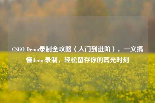 CSGO Demo录制全攻略（入门到进阶），一文搞懂demo录制，轻松留存你的高光时刻